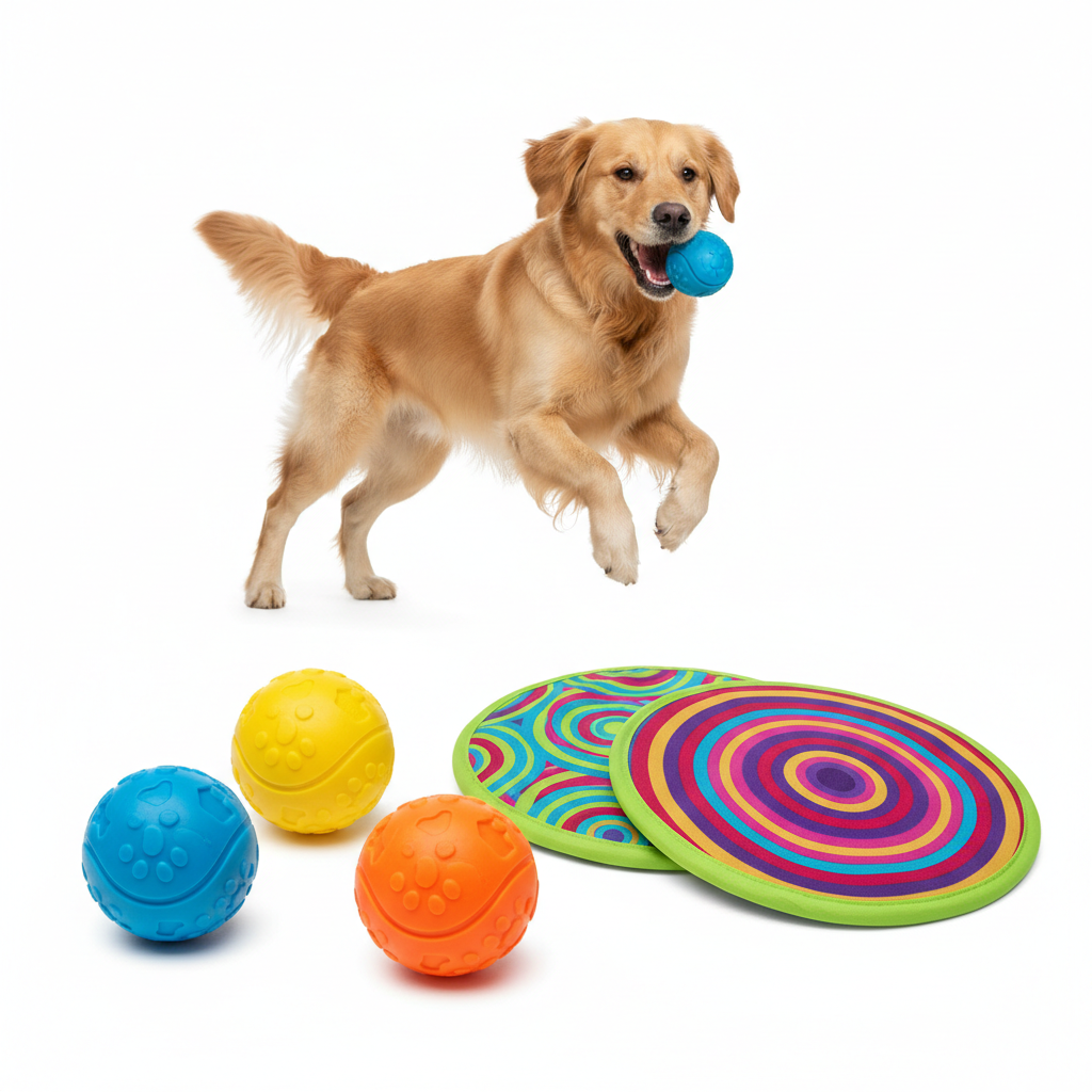 Dog Fetch Ball & Frisbee Set